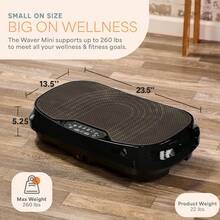 Whole Body Vibration Platform Exercise Machine - Lifepro Waver Mini Vibration Plate - Home & Travel Workout Equipment For Weight Loss, Toning & Wellness - Max User Weight 260lbs - màu đen - Xem 6