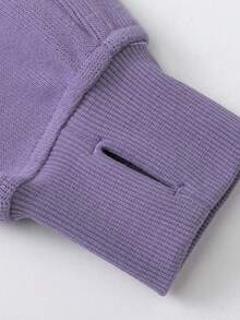 mini bala Young Girl Parent-Child Sweatshirt Autumn Sports Style Loose Sweatshirt - Purple - View 7