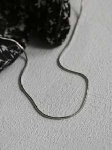 1 Stück 45+5cm vielseitige Edelstahl 18k Goldplattierung Schlangenkette Halskette minimalistisch 1,2mm dünne runde silberne Schlangen Halskette für Damen Lässig Bekleidung das ganze Jahr über