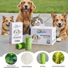 GWT Dog Poop Bags Rolls 9"X13" - Certified Home Plant Based Rolls, 120 Count Pet Waste Bags, Ideal For Outside And Backyard, Includes 8 Convenient Bags - 白色 - 查看 5