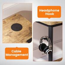 L Shaped Gaming Desk With Power Outlets Corner Computer Desk 110x80CM With Shelves Headphone Hook PC Table Workstation For Home Office Bedroom