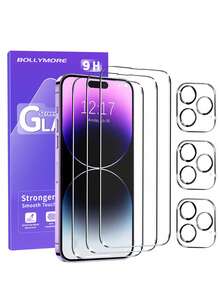 Shockproof Tempered Glass 6-In-1 Set 3pcs High-Definition Screen Protectors + 3pcs Transparent Camera Lens Protectors For IPhone 16Pro Max/16Pro/16e Full Coverage Anti-Scratch Includes Tool Kit Dust Stickers Cleaning Cloth Spring Gift - Clear - View 7