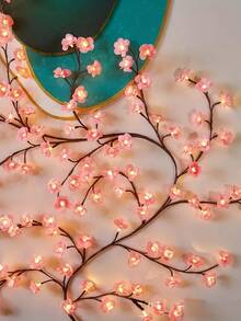 1pc Cherry Blossom Branch Light, USB Power Supply, 8 Lighting Modes, Soft And Flexible Decorative Rattan Lamp, Suitable For Autumn Decoration, Living Room And Bedroom, Office Study, Wall, Game Room Decoration, Outdoor Courtyard, Wedding, Valentine's Day Atmosphere Decoration, Christmas Decoration Gift, Party Atmosphere