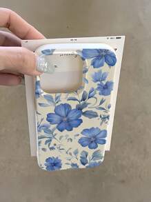 1 件白色花卉图案全覆盖 TPU 防震手机壳，适用于 16、15、14、13、12、11 Pro Max - 彩色 - 查看 1