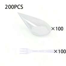 20/100/200 Pieces (Including Fork) Of Mousse Desserts, Cakes, Seasons, Dipping Sauces, Snacks, Parties, Birthdays, Weddings, Afternoon Tea, Desserts, Transparent Colored Cups, Suitable For Festivals And Birthday Celebrations