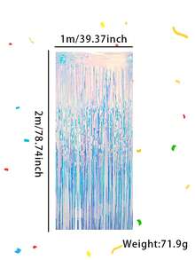 Gói 3 Rèm tua rua tiệc lấp lánh hình dải ruy băng neon trong suốt, rèm tua rua lá kim tuyến lấp lánh, rèm phông nền chụp ảnh kim tuyến kim tuyến cho tiệc sinh nhật nàng tiên cá kỳ lân, trang trí tiết lộ giới tính, trang trí tiệc chào đón em bé, trang trí tiệc cưới độc thân - Nhiều màu - Xem 4