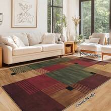 1PC Of Patchwork Living Room Area Rug Comfortable And Soft Surface 100% Polyester Waterproof And Stain-Resistant Silicone On The Back For Non-Slip And Non-Shifting Suitable For Living Room Large Size Bedroom Home Decoration Household Items Door Outdoor Rug Mat Multiple Sizes To Choose From Machine Washable And Easy To Care For Pet-Friendly And Child-Friendly Kitchen Rug