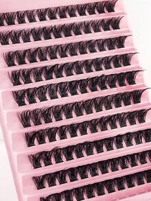 120pcs LC07 8-16mm Mixed Size 10 Rows High Capacity Tower False Eyelashes, Natural & Thick, Suitable For Photography And Cartoon Makeup DIY, Eyelash Clusters, Individual Lashes, False Eyelashes - DD - View 5