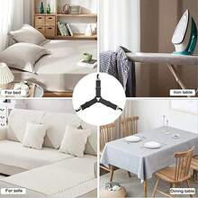 4 件或 8 件床单夹，带床单固定器 - 可调节弹性床单夹，适用于起皱的床单 - 彩色 - 查看 4