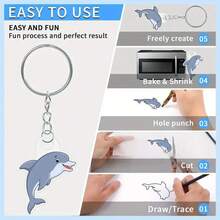 12/148/161pcs Heat Shrink Plastic Sheets Keychain DIY Art Set, Includes 8pcs Heat Shrink Sheets, 140pcs Creative DIY Keychain Accessories, Hole Puncher, And Colored Pencils, Suitable For Crafting And Keychain Making, Gift For Girls And Kids (Accessory Color Assorted)Girls Arts And Crafts,Kids Crafting,Kids Art And Craft,Girl Craft,Poke,Poke All - Multicolor - View 6