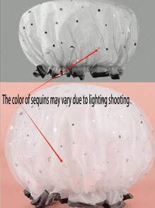 1 pièce Bonnet de douche à double couche, Bonnet anti-chute de cheveux, Bonnet de bain et de sommeil, Bonnet de séchage, Bonnet de coloration, Bandeau élastique, Imperméable, Réutilisable pour femmes, Convient pour la douche, la coiffure, le sauna, la cuisine