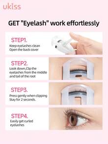 ukiss 便携式睫毛夹，轮廓分明，宽桨 + 均匀力度弹簧，睫毛大开，睫毛浓密，温和睫毛工具，可卷翘睫毛，与睫毛膏一起使用，令睫毛更加浓密