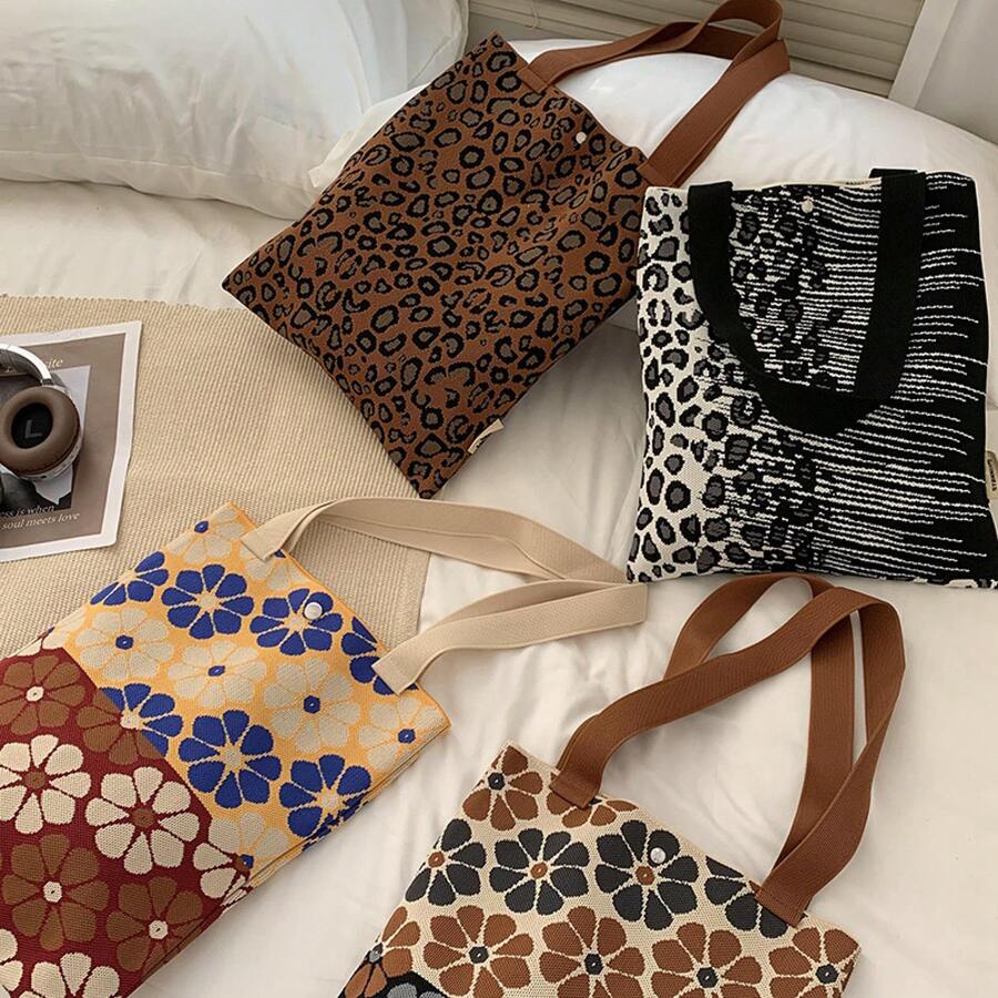 Student Lunch Bag - Flores amarillas y azules - Ver 1