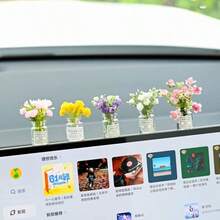 6件/9件/4件/套，3件/套，或1件[随机款式]可爱花瓶套装桌面装饰，减压小雕像配件，迷你桌面装饰，电脑显示器，办公空间，用于学校用品，返校