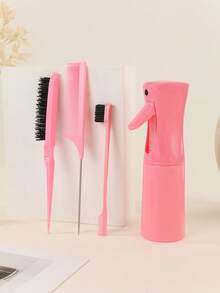 4pcs Hair Styling Spray Bottle & Comb Set: Includes Volumizing Comb, Tail Comb And Edge Comb For Smoothing Hair. Professional Hair Styling Tools: Green Hair Styling Set, Includes Watering Can, Tail Comb, Edge Comb And Smoothing Comb, Suitable For All Hair Types. Set Includes: Combs, Hair Brushes, Edge Combs, Comb Heads, Combs, Detangling Combs - Multicolor - View 7