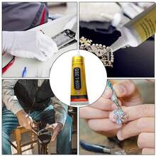 T-8000 透明胶水，弹性塑料橡胶珠宝强力胶注射器型手机屏幕修复工具，珠宝工艺水钻手机框架屏幕玻璃修复胶水，适用于学校用品，返校 - 白色 - 查看 5