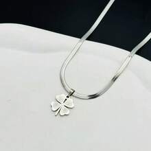 1 套 3 件简约优雅 18k 镀金不锈钢四叶草吊坠项链和耳环套装，适合女性日常休闲或派对佩戴，也可作为礼物 - 金黃色 - 查看 14