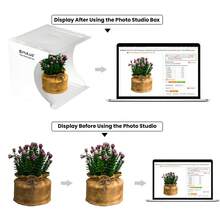 20cm Portable Photo Light Box - Mini Photography Studio With 6 Backdrops, Super Bright LED Lights & Carrying Case (Waterproof Background Screen),Perfect Christmas Gift - 彩色 - 查看 3