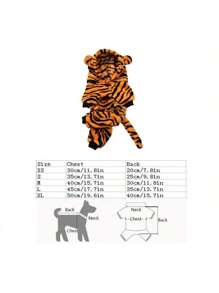 PETSIN 1件寵物連帽衫,冬季暖和的老虎服裝泰迪,比熊,小型犬和貓的衣服 - 黃色 - 查看 4