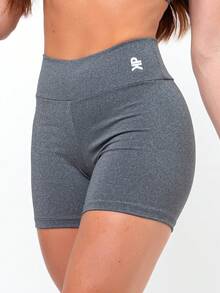 Kit 2 Women's Fitness Shorts High Waist Zero Transparency Blackout Gym Basic Bermuda Shorts Women's Crossfit Yoga - 綠色+灰色 - 查看 2
