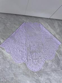 1 peça de 125 cm x 60 cm com acabamento em renda lavanda, tecido decorativo para roupas, abajur, toalha de mesa, acessórios de vestuário