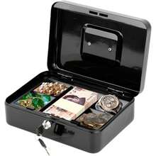 Caja de Seguridad para Dinero Mediana Modelo CB02 Con Bandeja Organizadora y Asa de Transporte - Negro - Ver 1