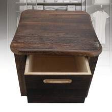 Taburete de madera 3 en 1 Taburete para cambiar zapatos Mesilla de noche 30x30x25cm, Taburete de madera para cambiar zapatos con cajón de almacenamiento Mesilla de noche para la entrada de la oficina Apartamento en casa - Construcción robusta, bordes lisos - Marrón - Ver 8