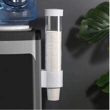 1个一次性纸杯托，无需钻孔，可放置杯子/玻璃杯，设计 - 短款透明白 - 查看 3