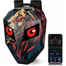 Gelrova LED Backpack With Light Up Moving Eyes,Cool Motorcycle Backpack Hard Shell Laptop Backpack, Knight Serise 19in (Large) - Multicolor - View 12