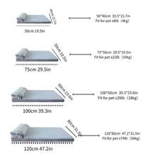 1 件套柔软狗床，带枕头，多种尺寸，适合中大型猫狗，四季皆宜，可拆卸和机洗 - 灰色 - 查看 9