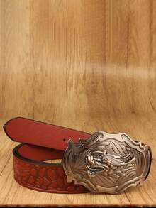 3.7厘米宽复古风格耐用龙腰带，适合情人节/感恩节，礼物