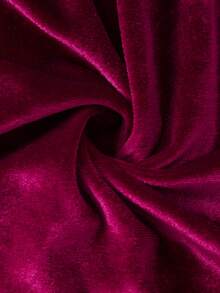 女童纯色长袖圆领荷叶边天鹅绒连衣裙，优雅百搭，适合秋冬季穿着 - 乾枯玫瑰色 - 查看 10