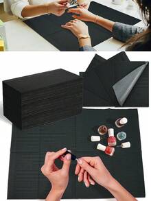 200/125/100/50/20/10PCS Disposable Nail Art Table Towels Mat 13" X 17" Waterproof 3 Ply Nail Art Mat Paper Sheet Clean Pads Tattooing Table Mat Nail Table Cover Tattoo Supplies (Black),Nail Supplies,Nail Tools,Nail Art Tools,Back To School,Nails,Nail Tools For Press On Nails - Black - View 2
