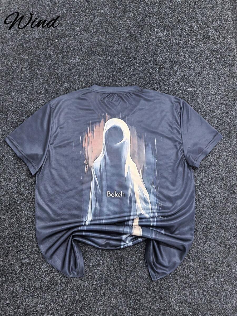 Street Life Men's Vintage Mysterious Silhouette Graphic Short Sleeve T-Shirt, Summer