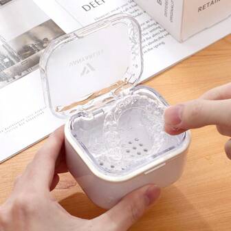 1pc Portable Invisible Dental Retainer Storage Box, Compact Dental Orthodontic Appliance Case For Adults