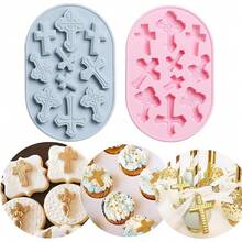 1 khay khuôn silicon hình chữ thập 10 ngăn, thích hợp làm bánh quy thủ công, kẹo, sô cô la, bánh fondant, nhựa UV, nhựa epoxy, làm đồ trang sức, trang trí Halloween. - Nhiều màu - Xem 8