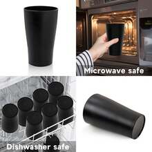 Black Wheat Straw Cups Set Of 8,Drinking Glasses,Reusable Plastic Cups,Unbreakable Cups For Kitchen,Dishwasher Safe Water Glasses Tumblers