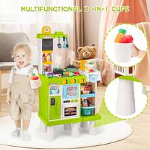 Kids Play Kitchen Set Pretend Cooking Toy With Accessories  Educational Kitchen Playset - Green - View 9