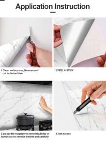 1 Roll White Removable & Reusable Self-Adhesive Wallpaper/Contact Paper For Wall, Cabinet, Table, Kitchen Counter