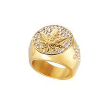 1pc Leaf Design Ring, Unique Style Hip Hop Ring For Men, Business & Casual Wear