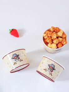 10/25pcs Skull & Pirate Themed Paper Bowls, Fries Boxes, Popcorn Boxes, Perfect Decorations For Birthday Party, Movie Night, Suitable For Lunch Box, Bakery, Burger Restaurant - Multicolor - View 4