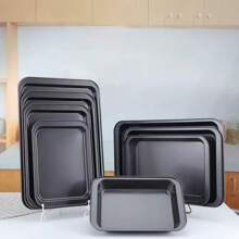 1 pieza Bandeja de hornear de tamaño grande, molde para hornear pan francés tipo baguette, hoja de acero al carbono rectangular para horno profundo, disponible en tamaños grande y mediano, adecuado para asar al aire libre, hornear pasteles, pan, pizza, etc.