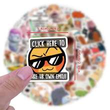 55张趣味贴纸，酷炫贴纸，卡通贴纸，幽默贴纸，防水乙烯基贴纸，笔记本电脑装饰贴纸套装，滑板贴纸，水瓶贴纸，笔记本贴纸 - MEME - 查看 4