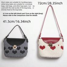 2 件 PU 皮革包带，宽带 - 铆钉设计，2 种款式，长尺寸：28.35 X 0.83 X 0.43 英寸，短尺寸：18.34 X 0.83 X 0.43 英寸（短尺寸仅适用于手提包），优质 PU 皮革，适用于手工包，编织包、单肩包和其他钱包的替换部件，DIY 钱包制作