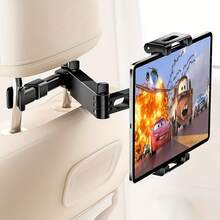 [Tablet Car Headrest] 3-In-1 Tablet Stand Car Headrest 360°Rotation Adjustable 4.-11 Inch Phones Pro///Galax/Equipped With 3.5 Display & Clip Holder, Foldable Design, Holiday Road Trips & Outdoor Activities, Tablet Holder Car, Travel Accessory, Compact Design, Sturdy Construction - Black - View 3