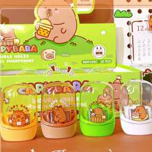 1pc/3pcs/5pcs Cute Capybara Shaped Manual Pencil Sharpener, Random Color & Style, Creative Flip Cover Pencil Sharpener, Cartoon Handheld Pencil Sharpener Suitable For School And Office Use, Suitable For Pencils And Cosmetic Pencils, Compact Pencil Sharpener, Desktop Decor Portable Pencil Trimmer, Student Learning Supplies Gift, Loved By Children, Boys, Girls, School Supplies Back To School