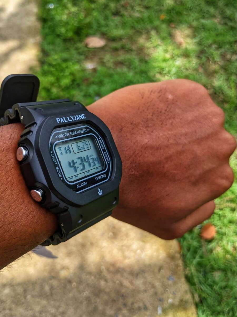 Relógio Masculino Digital Original Preto - A prova de agua - Preto - Visão 1