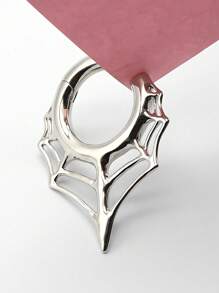 1Pc Large Gauge Spider Web Shaped Magnetic Copper Ear Lobe Piercing Septum Piercing Nose Ring Punk Cobweb Hoop Earring 4G 5x18mm Body Jewelry