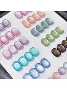 XEIJAYI Cat Eye Nail Polish 15ml Reflective Cat's Eye Magnetic Nail Gel Soaking UV LED Gel Salon Female Nail Art Tools Fashion Holographic Nail Art - 粉色 - 查看 7