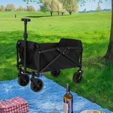 Collapsible Foldable Wagon Heavy Duty Utility Wagon For Sports Camping Shopping - Black - View 4